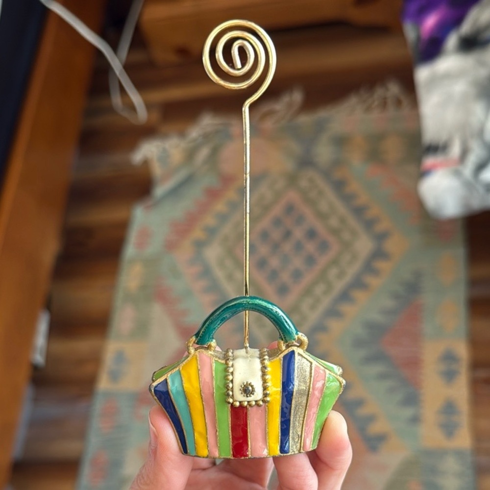 Colorful Striped Miniature Handbag - Picture 2 of 5